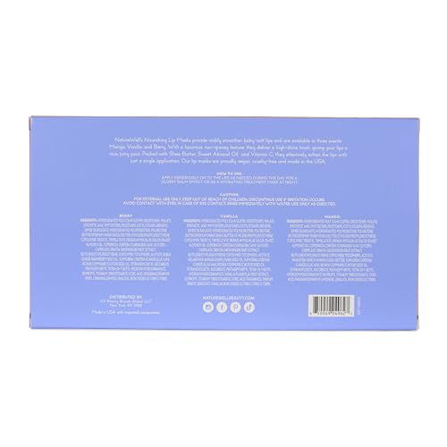 NATURE WELL Hydrating Lip Masks Variety Pack, Includes Mango, Vanilla & Berry Scents, High-Shine, Non-Greasy, Conditioning & Softening, 0.70 Ounce (Pack of 3)