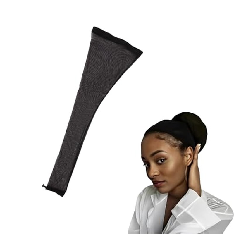 Breathable Hair Weave Sleeve for Locs with Drawstring ? Extra Long Stretchy Wig Cap for Black Women, Faux Locs, Protective Styles & Bun ? Fashionable & Comfortable Design (Black)
