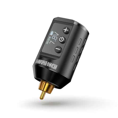 Wireless Tattoo Battery Pack, Rechargeable Cordless Tattoo Power Supply Portable RCA Lithium Battery Pack 1500mAh Capacity with LED Digital Display for Tattoo Pen Rotary Tattoo Machine WB11-A