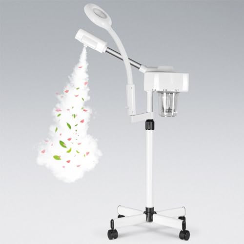 Nova Microdermabrasion Professional 2 in 1 Facial Steamer for Face Deep Cleaning Ozone Face Steamer with 5X Magnifying Lamp Hot Mist Function for Salon Spa Home Beauty Equipment