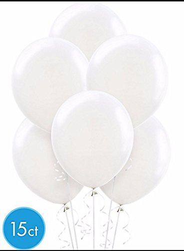 White Latex Balloons - 12" (Pack Of 15) - Perfect For Any Event