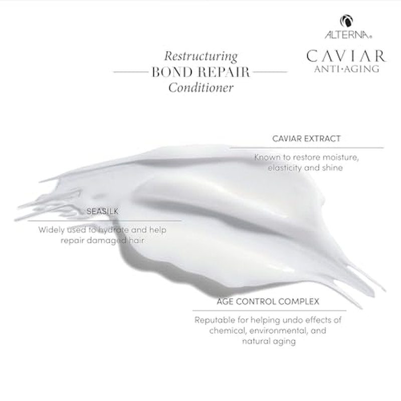Alterna CAVIAR Anti-Aging Restructuring Bond Repair Conditioner | For Brittle, Damaged and Split Ends | Repairs, Strengthens & Protects Damaged Hair | Sulfate Free