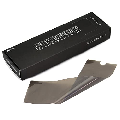 Tattoo Pen Covers - Denergy 200pcs Tattoo Pen Machine Bags Disposable Cartridge Tattoo Machine Sleeves Bags Pen Type Covers Bag Tattoo Grip Sleeve (Large£¨2.4 inch X 7 inch£©)