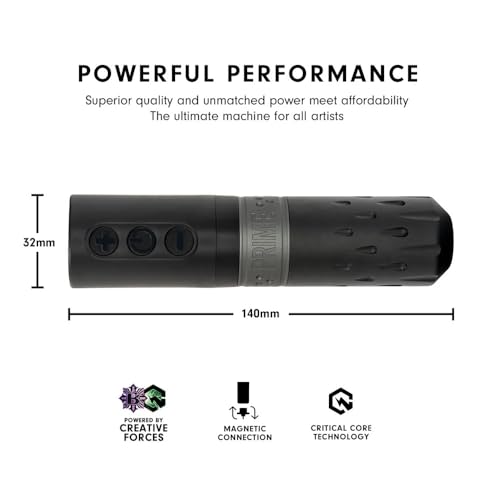 X Critical Wireless Cartridge Tattoo Machine Kit Single Set Wireless Tattoo Machine Pen Tattoo Gun Machine with Wireless Tattoo 2000mAh Power Supply for Tattoo Artists 4.2mm