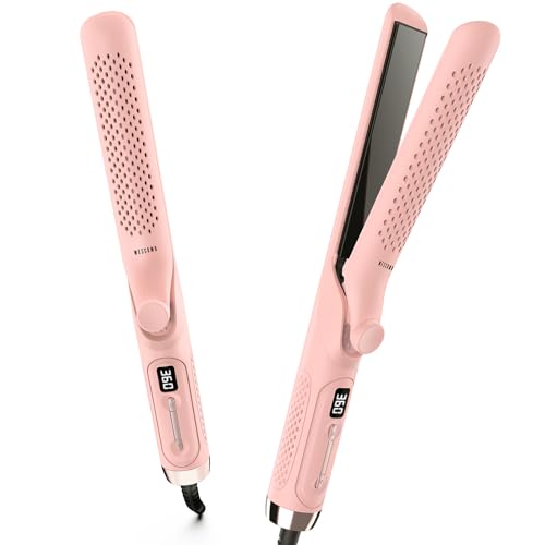 360¡Æ Airflow Styler ? 1 Inch 2-in-1 Hair Straightener & Curler with Vented Cool Air for Style Locking, Extra Long Flat Iron, Dual Voltage for European Travel