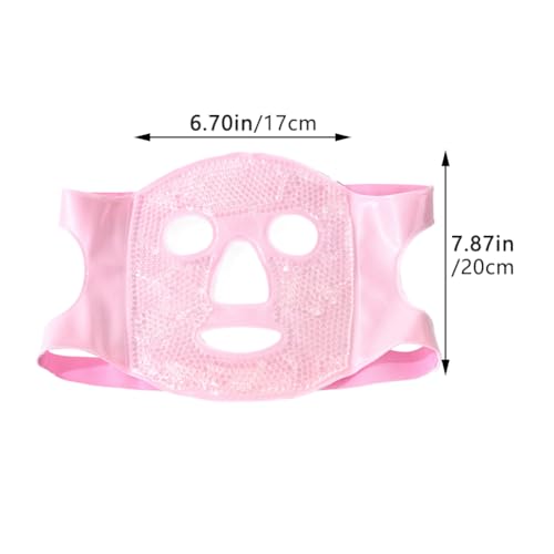 CALIDAKA Gel Beads Face Cover Ice Mask Pack Cold Face Eye Mask Ice Pack Reduce Face Puff Gel Beads Hot Heat Cold Compress Pack Face SPA for Woman Sleeping, Pressure, Headaches(COLOR:Pink)