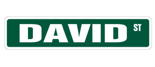 David Street Sign Childrens Name Room Sign | Indoor/Outdoor | 18" Wide