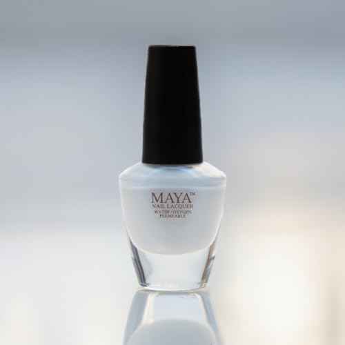 MAYA White Gel Halal Nail Polish - Non Toxic Nail Polish, Vegan and Cruelty Free, Nail Art DIY Manicure at Home, 0.4 fl oz Soak Off Nail Lacquer, Made in USA ? Lu Lu White