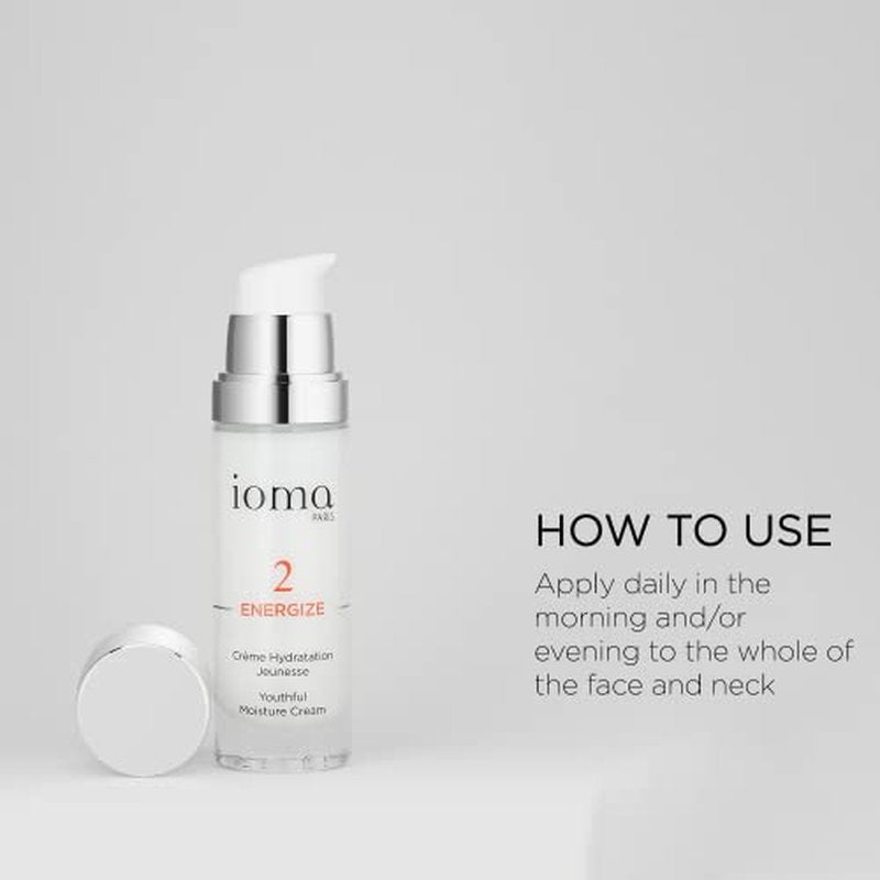 IOMA Paris - ENERGIZE Youthful Moisture Cream - Anti-Aging Protective Skin Firming Face Cream, Fights First Signs of Wrinkles, Day and Night Face Moisturizer, (30 ml)
