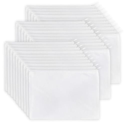 Koolmox 30 PCS 9x7'' White Makeup Bag Set with Zipper, Customizable Cotton Canvas Pouches for DIY Arts and Crafts, Cases to Tie-Dye for Cosmetic Items, Stationary, Party Favors
