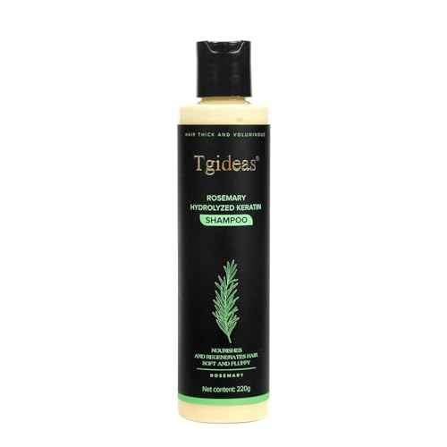 Tgideas Organic Rosemary Hair Growth Shampoo for Women and Men-Natural Thickening & Strengthening Shampoo with Hydrolyzed Keratin for Thinning Hair & Hair Loss 7.4 fl.oz