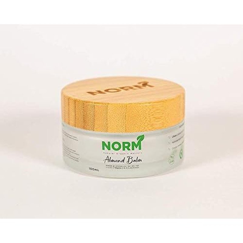 Almond Hand & Body Balm With 100% Natural Ingredients, Eco-Friendly Recyclable Glass Container With Bamboo Lid, Cruelty-Free - 100ml