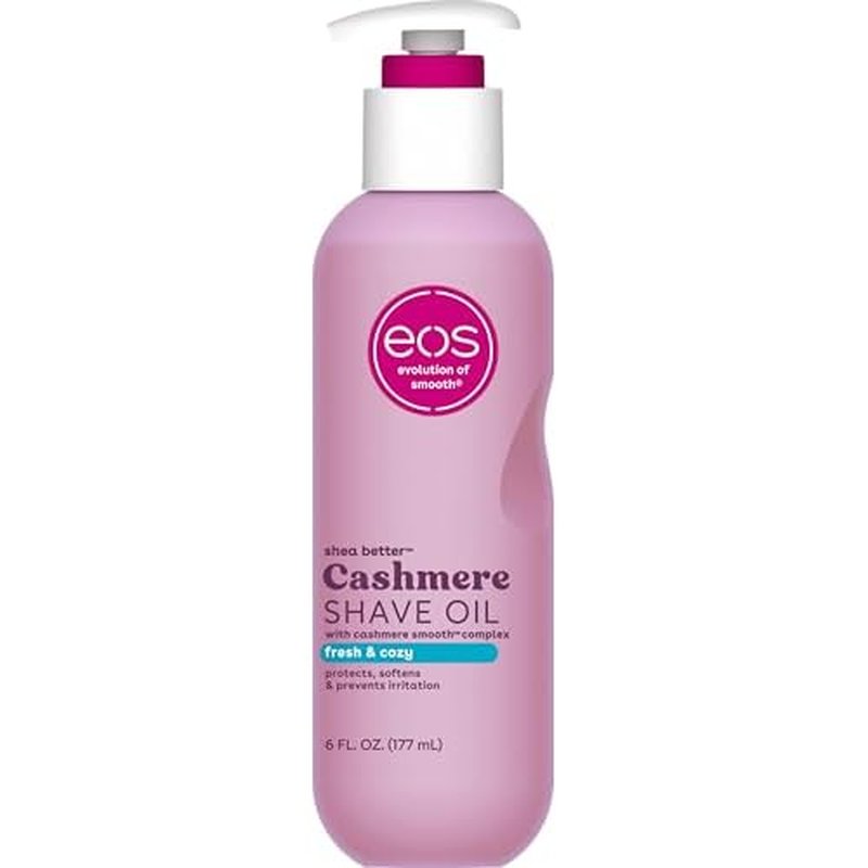 eos Cashmere Shave Oil, Fresh & Cozy, Soothing Moisturizing, Prevents Irritation Razor Burn, Bikini Area-Approved, Body Care, 6 fl oz