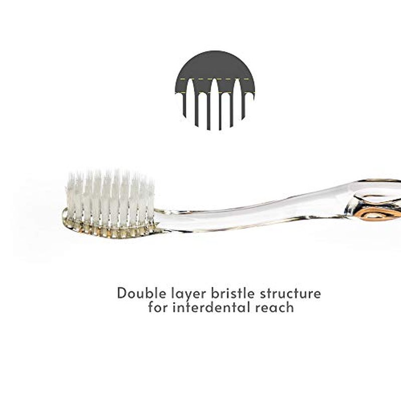 Nano-b Manual Toothbrush Set for Adults with Sensitive Gums, Silver Soft/Medium Bristles, Travel Cases, Blue, Pink, Green, Crystal, 12-Pack