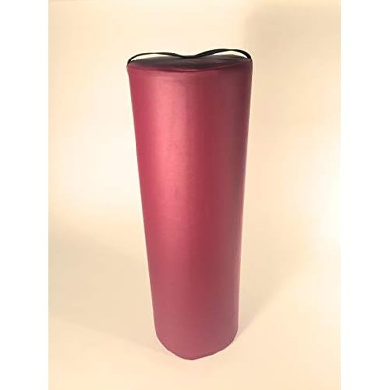 NRG Jumbo Full Round Massage Bolster - Extra Large Massage Table Pillow Cushion - Multi-Purpose Positioning Bolster with Carrying Strap - CFC Free Foam, NaturSoft Vinyl - 8 x 26 inches - Burgundy
