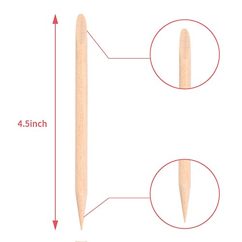 100PCS Orange Sticks for Nails 4.5 Inch - Wooden Cuticle Pusher & Remover Set - Non-Toxic, Skin-Safe - Wood Tools for Manicure & Pedicure - Disposable Set for Home & Salon - Won't Break Easily