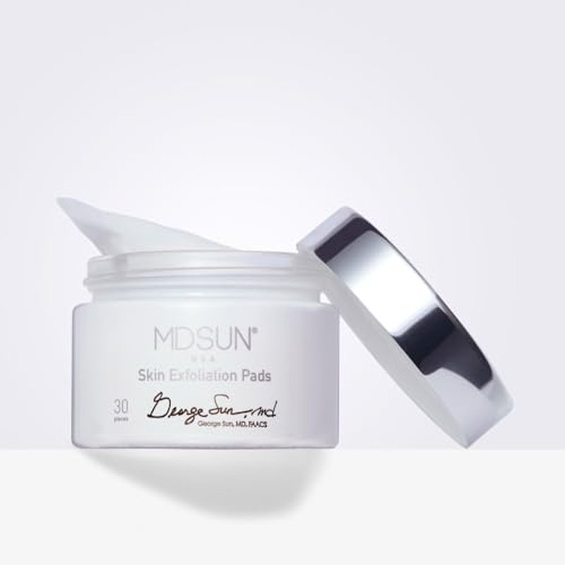 MDSUN Skin Exfoliation Pads, Exfoliating Treatment, Remove Pore-Clogging Debris, Minimize Breakouts, Improve Skin Tone, Refine Skin Texture (Glycolic Acid 20%, Gluconolactone 15%, etc) 30pcs