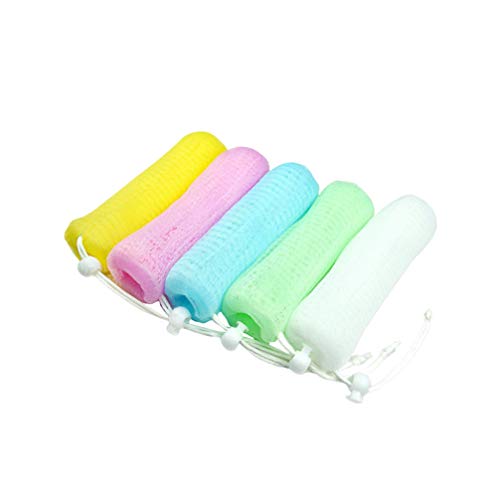 5Pcs soap pouch Exfoliating Soap Pouch Handmade Soap Saver Storage Maker Foam Net for Body Facial soap Cleaning soap pouch