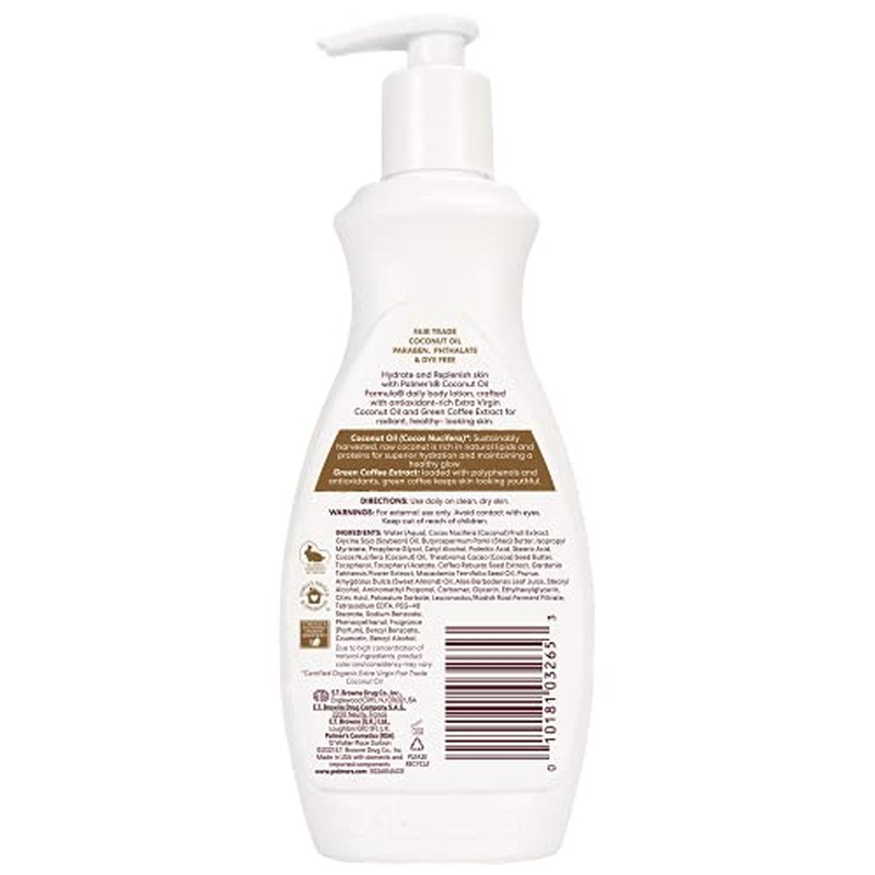 Palmer's Coconut Oil Formula Body Lotion for Dry Skin, Hand & Body Moisturizer with Green Coffee Extract & Vitamin E, Pump Bottle, 13.5 Fl Oz (Pack of 1)