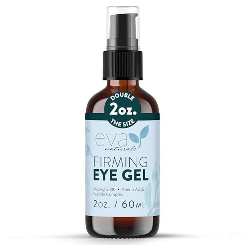 Eva Naturals Eye Gel for Dark Circles, Bags & Puffiness ? Anti-Aging Serum with Peptides, Hyaluronic Acid & Botanicals ? Firming Under Eye Treatment for Wrinkles, Fine Lines & Tired Skin ? 2 oz