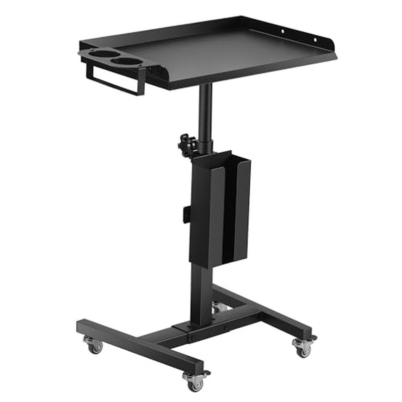 POARMEEY Tattoo Tray on Wheels Salon Rolling Tray Cart Made of Thickened Iron Adjustable Height Angle with Storage Space for Tattoo Studio Salon Medical