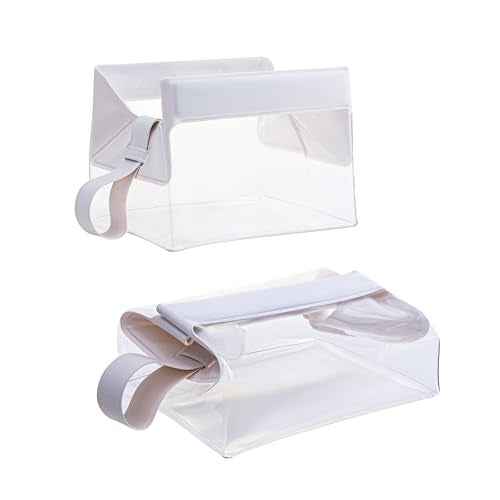 TSA Approved Clear TPU Toiletry Bag with Magnetic Closure Leak Resistant Makeup Bag Cosmetic Pouch Dopp Kit Travel Essentials Bag Magnetic Travel Container Organizer Pouch (Beige)