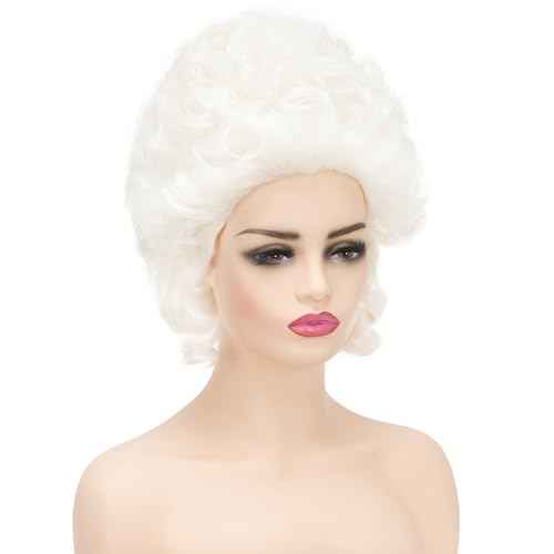 Victorian Wig for Women White Marie Antoinette Wigs,Vintage Beehive Wig18th Century Rococo Costume Cosplay Wigs Party Halloween