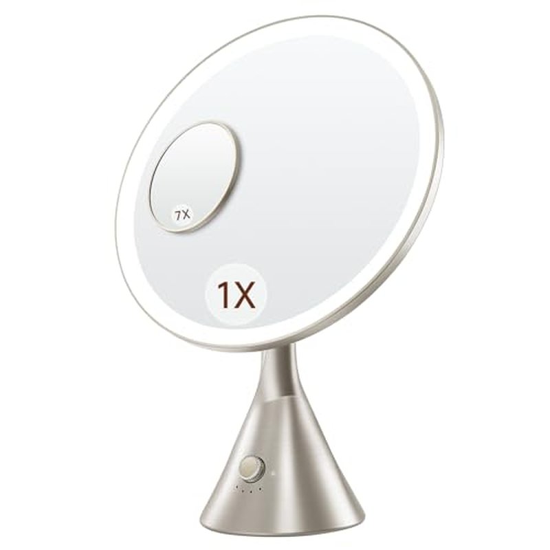 Lighted Makeup Mirror with Magnification Electric Plug in, 7X Magnifying Lighted Vanity Makeup Mirror with Led Lights