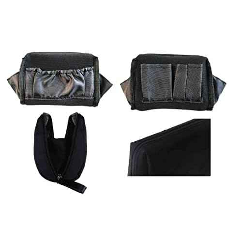 Small Makeup Bag for Purse Portable Waterproof Cosmetic Bag Travel Makeup Pouch for Women (All black, Square)