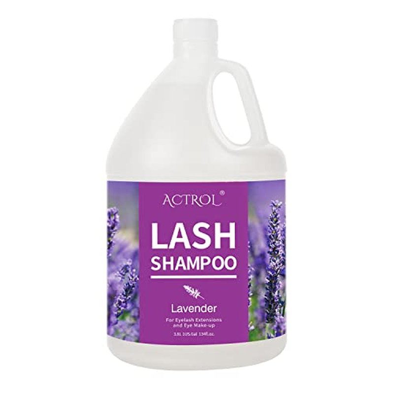 Eyelash Extension Cleanser Gallon Lavender 3.8L Natural Lash Extension Shampoo Professional Eyelid Foaming Cleanser Paraben & Sulfate Free Non-lrritating with Salon and Home Care