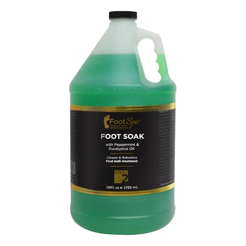 FOOT SPA - Foot Soak - Cleanses, Softens, and Refreshes - Made With Eucalyptus & Peppermint Oil - 128 Oz Gallon - Bulk, Refill Gallon