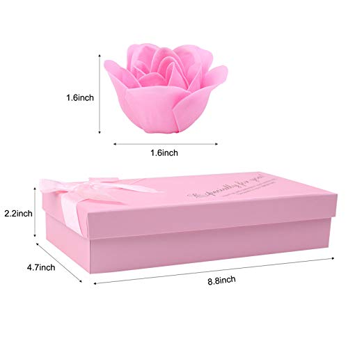 36 PCS Floral Scented Bath Soap Rose Flower Petals, 2 Pack Plant Essential Oil Rose Soap Set, Best Gifts for Her Women Girls Mom Lover Birthday Valentine Christmas (Pink)