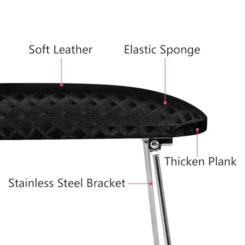 krofaue Nail Arm Rest Cushion, Professional Hand Rest for Nails Tech Black, Microfiber Leather Nail Rest Stand for Acrylic Nails Folding Hand Holder for Nails Pedicure Salon Home Use