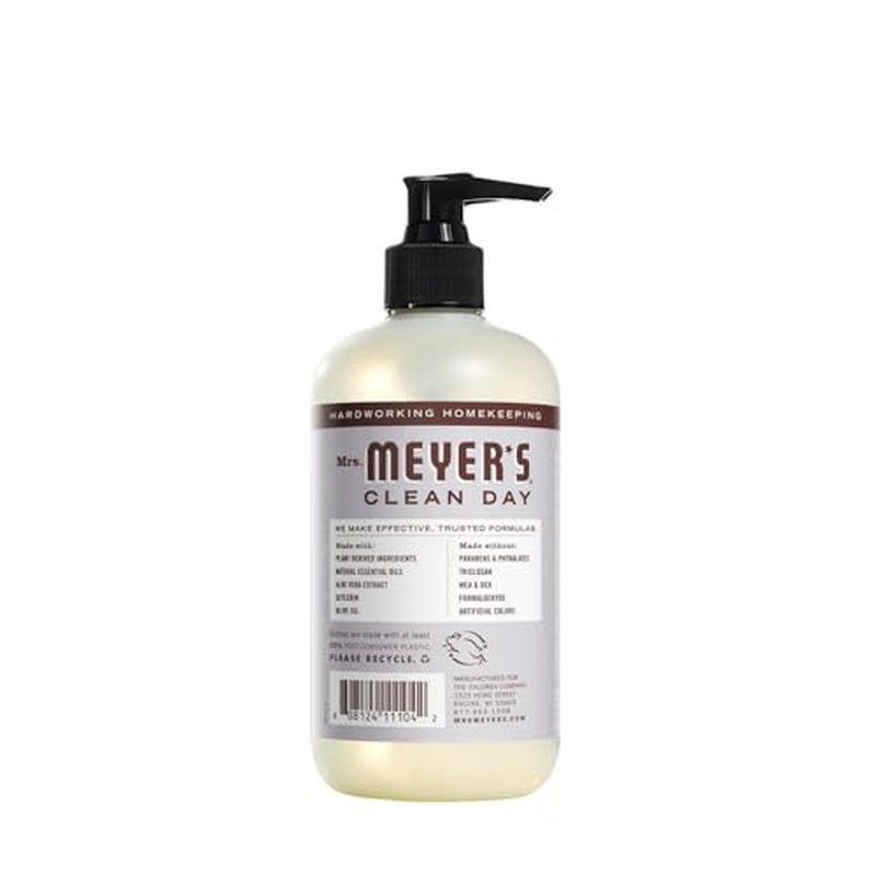 Mrs. MEYER'S CLEAN DAY Liquid Hand Soap 6 Pack Variety, includes 1 Compassion Flower, 1 Rain Water, 1 Peony, 1 Lemon Verbena, 1 Lavender and 1 Basil Hand Soap, 12.5 OZ Each, 1 CT