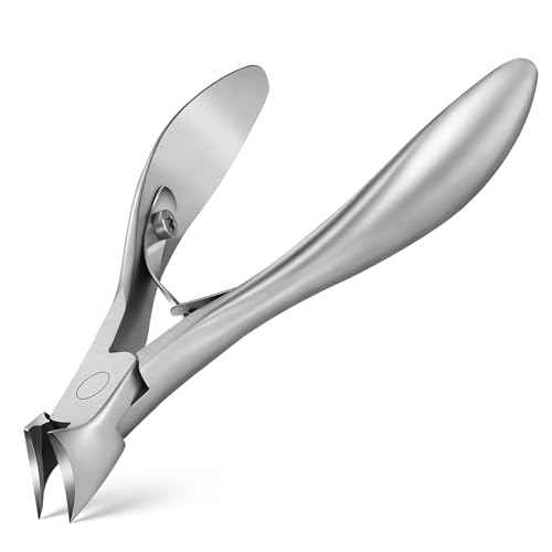 FERYES Toenail Clippers for Ingrown,Thick Toenails, 4R13 Stainless Steel Large Handle Fingernail Clipper,Nail Clipper - Silver