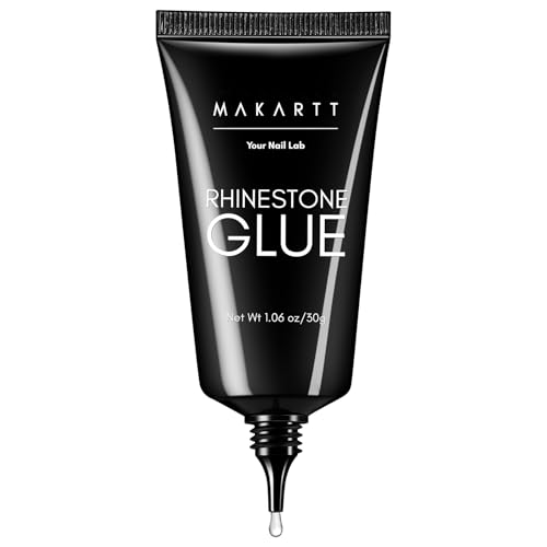Makartt Nail Rhinestone Glue - 30ML Super Strong Adhesive Gel Nail Glue for Decorations Charms 3D Gel Nail Art Gems Jewel Diamonds for Salon & DIY Manicure, UV/LED Cured Need Beauty Gifts