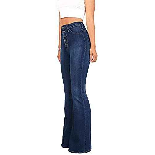 High Waisted Bell Bottom Jeans for Women Black Flare Retro Bootcut Stretch Wide Leg Denim Pants