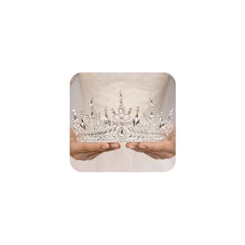 JWICOS Baroque Queen Crown for Women Rhinestone Crystal Wedding Crown Tiara and Crown for Costume Party Photography Wedding