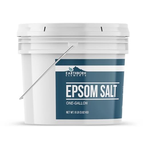 Earthborn Elements Epsom Salt (1 Gallon), Resealable Bucket, Magnesium Sulfate Soaking Solution, All-Natural