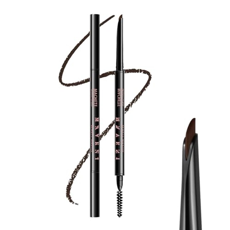 Microblading Eyebrow Pencil, Eyebrow Retractable Definer Pencil, Long Lasting Eye Brow Pencil, Angled Precision Tip, 0.1MM Ultra Slim Eyebrow Makeup, Waterproof, Smudgeproof (05 DEEP BROWN)