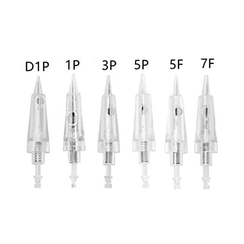 50pcs Permanent Makeup Cartridge Needles Disposable Permanent Makeup Tattoo Needles for Cordless Tattoo Machine for Ombre Powder Brows Microblading (5FP)