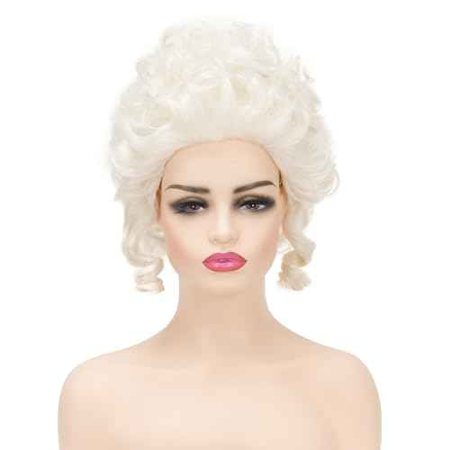 Victorian Wig for Women Curly Blonde Marie Antoinette Wigs,Vintage Beehive Wig18th Century Rococo Costume Cosplay Wigs Party Halloween