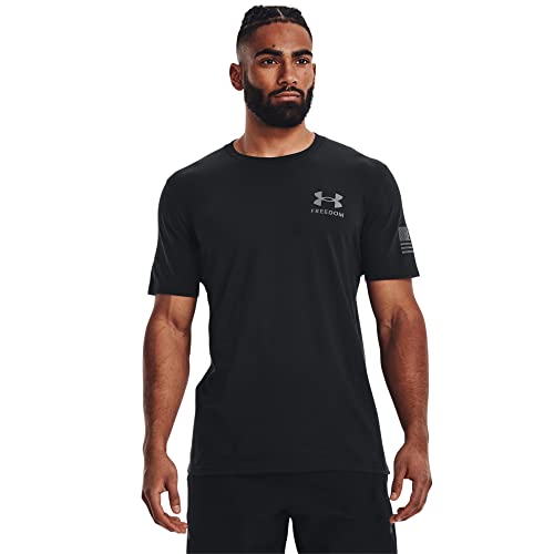 Under Armour Men's New Freedom Banner T-Shirt, (002) Black / / Pitch Gray, Medium