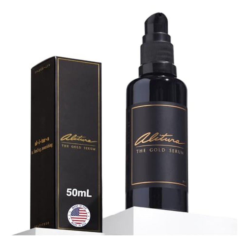 Alitura Anti-Aging Peptide & Collagen Gold Serum for Face ? with Vitamin A, CoQ10 & Astaxanthin ? Korean-Inspired Hydrating Serum for Wrinkles, Radiance & Firmness ? 50ml