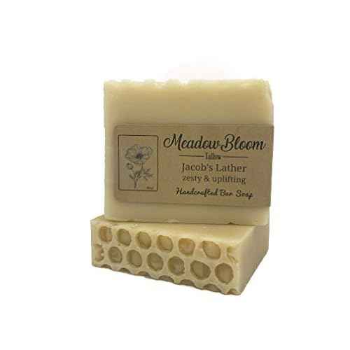 EST'D 2004 HC Meadow Bloom Tallow Bar Soap - Honey & Lemon 2 Pack - Made with All Natural 100% Grass Fed Tallow Handmade Soap Bar - Great for Face or Body Soap