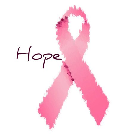 3dRose Painted Pink Ribbon Hope Art Breast Cancer Aware Square Quilt Sheet, 10 by 10-Inch