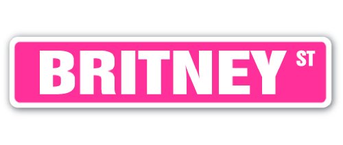 Britney Street Sign Childrens Name Room Sign | Indoor/Outdoor | 18" Wide