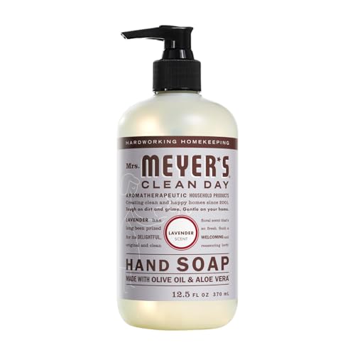 Mrs. MEYER'S Clean Day Liquid Hand Soap 6 Pack Variety, Gingerbread, Iowa Pine, Peppermint, Lavender, Lemon Verbena, Basil, 12.5 OZ Each, 1 CT