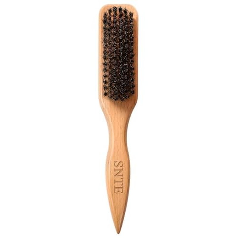 Boar Bristle Slick Back Hair Brush - Smooths Flyaways, Tames Frizz, Styles Edges, Sleeks Ponytails, Buns - Teasing Smoothing Brush for Women & Men Fine/Medium Hair, Styling Accessories for Girls, Kids
