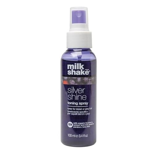 milk_shake Silver Shine Toning Spray - Platinum Hair Violet Pigment Spray | Counteracts Unwanted Yellow/Golden Tones| Strengthens and Hydrates | 3.4 fl oz (100 ml)